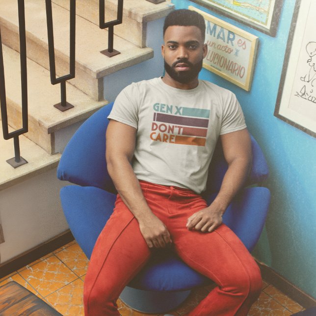 Gen X—I Don't Care Tri-Blend Shirt (Large 'Gen X I Don't Care' logo makes sure people know how you feel.)