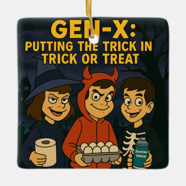 Gen-X Kids: Masters of Mischief Ceramic Ornament (Front)