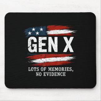 Gen X Lots Of Memories No Evidence Usa Flag Humor Mouse Pad