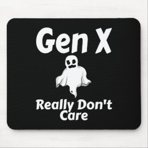 Gen X Really Don't Care Halloween Funny Ghost Humo Mouse Pad