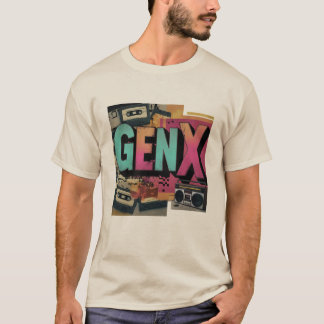 Gen X Retro Cassette Tape Design Bold 80s  T-Shirt