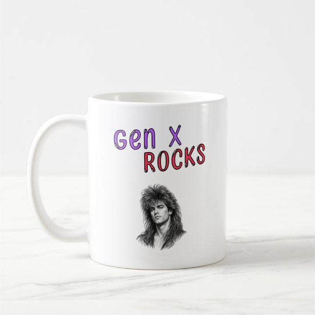 Gen X Rocks, Customisable Photo Coffee Mug (Left)