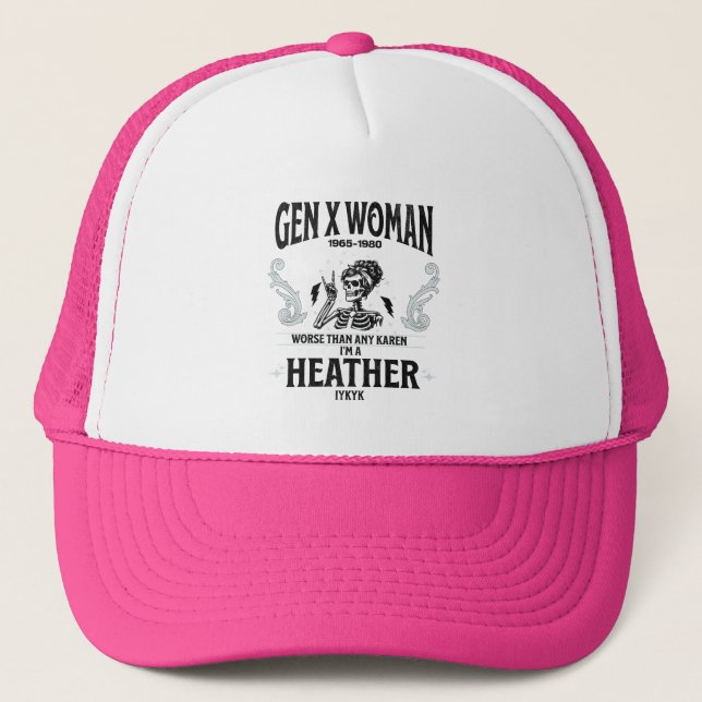 Gen X Woman Funny Trucker Hat (Front)