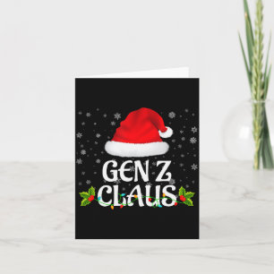 Gen Z Claus Christmas Lights Santa Pajama Family M Card