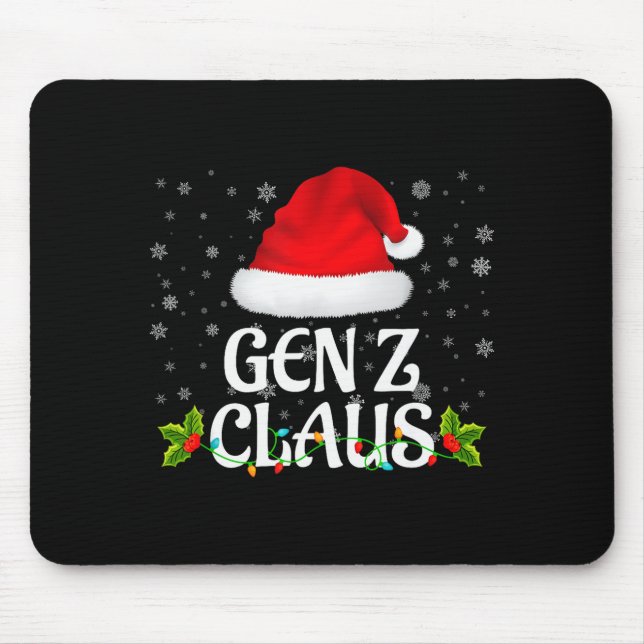 Gen Z Claus Christmas Lights Santa Pajama Family M Mouse Pad (Front)