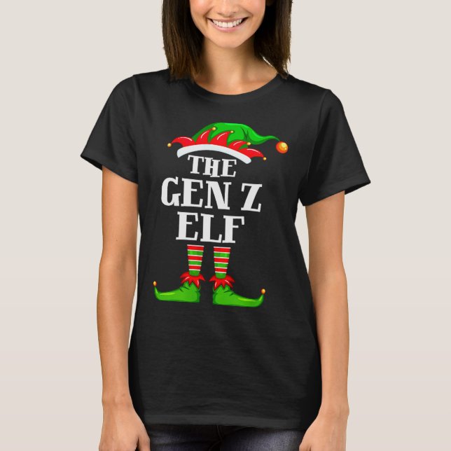 Gen Z Elf Matching Family Group Christmas Party Py T-Shirt (Front)