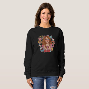 Gen Z Vibes – Cute Aesthetic Girl  Sweatshirt