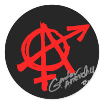 Gender Anarchy Classic Red on dark background