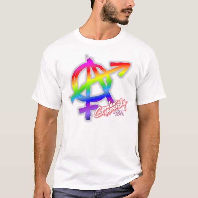 Gender Anarchy (front print) - Rainbow shirt (Front)