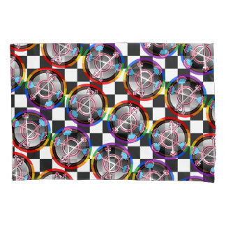 Gender Anarchy Symbol, Emblem on Chequerboard Pillowcase