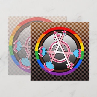 Gender Anarchy Symbol, Emblem on Dark Chequerboard Menu