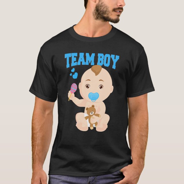 Gender Announcement Team Boy Baby Party Reveal Pre T-Shirt (Front)