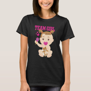 Gender Announcement Team Girl Baby Party Reveal Pr T-Shirt
