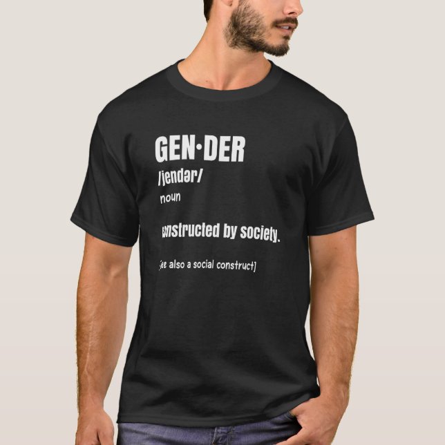 Gender Constructed Society Bisexual Pride Rainbow  T-Shirt (Front)