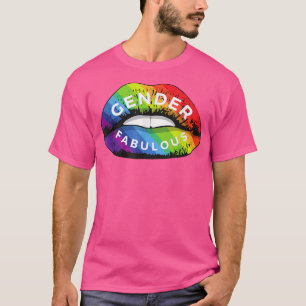 Gender Fabulous Rainbow Pride Lips LGBTQ Pride Mon T-Shirt