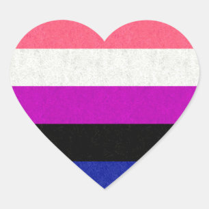 Gender Fluid Flag Heart Sticker