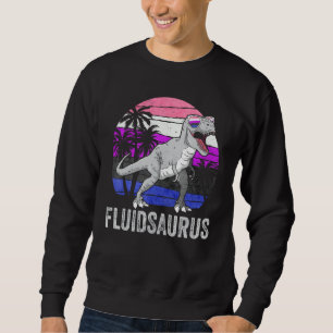Gender Fluid Pride Flag Dinosaur Trex LGBTQ Fluids Sweatshirt