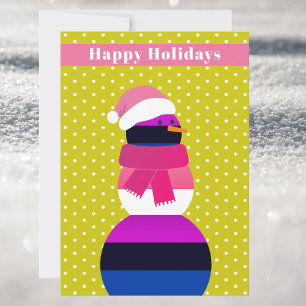 Gender fluid snowman christmas Holiday Card
