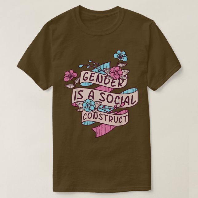 Gender Is a Social Construct Trans Pride LGBTQ  T-Shirt (Design Front)