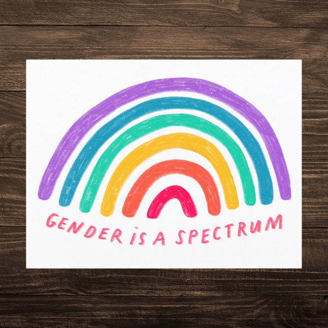 Gender is a Spectrum Rainbow Postcard (Creator Uploaded)