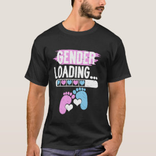 Gender Loading Baby Feet Pink Blue Hearts Reveal T-Shirt