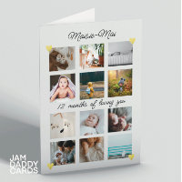 Gender neutral 1st Birthday Photo Collage 