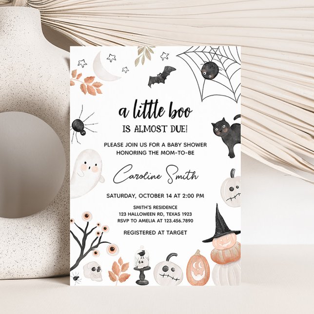 Gender Neutral A Little Boo Baby Shower Invitation (Spooky Fall Baby Shower Invitation)
