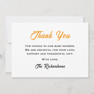 Gender Neutral A Little Cutie Citrus Baby Shower Thank You Card
