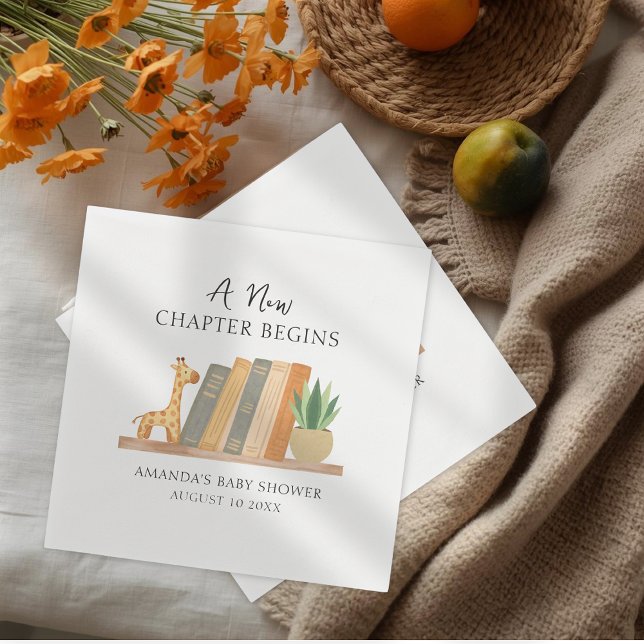 Gender Neutral A New Chapter Begins Baby Shower Napkin (Creator Uploaded)
