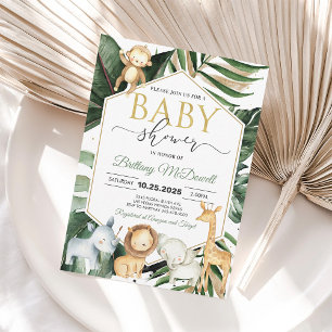 Gender Neutral A Wild one Safari Baby shower Invitation