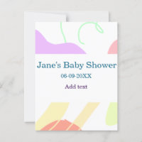 Gender neutral abstract shapes baby shower name