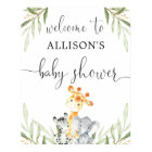 Gender neutral animals baby shower welcome sign