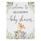 Gender neutral animals baby shower welcome sign