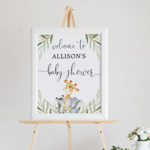 Gender neutral animals baby shower welcome sign