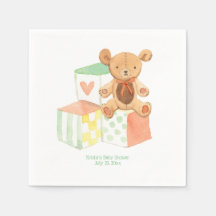 Gender Neutral Baby Blocks and Teddy Bear Shower
