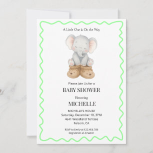 Gender Neutral Baby Elephant Baby Shower Invitation