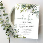 Gender neutral Baby in Bloom greenery baby shower Invitation<br><div class="desc">For more advanced customisation of this design,  simply select the "Customise It" button above!</div>