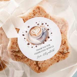 Gender Neutral Baby is Brewing Coffee Baby Shower  Classic Round Sticker