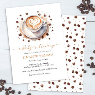 Gender Neutral Baby is Brewing Coffee Baby Shower  Invitation