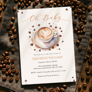 Gender Neutral Baby is Brewing Coffee Baby Shower  Invitation