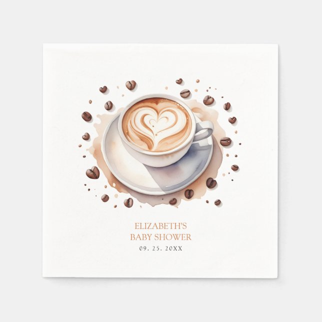 Gender Neutral Baby is Brewing Coffee Baby Shower  Napkin (Front)