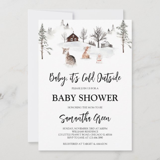 Gender Neutral Baby It's Cold Outside Baby Shower Invitation (Front)