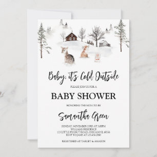 Gender Neutral Baby It's Cold Outside Baby Shower Invitation