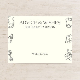 Gender Neutral Baby Shower Advice and Wishes Enclosure Card