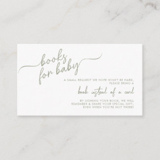gender neutral Baby Shower Book request Enclosure Card