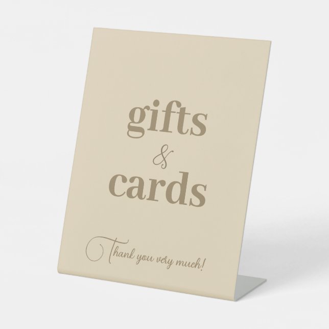 Gender Neutral Baby Shower Cards & Gifts Pedestal Sign (Front)