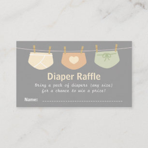 Gender Neutral Baby Shower Diaper Raffle Tickets Enclosure Card