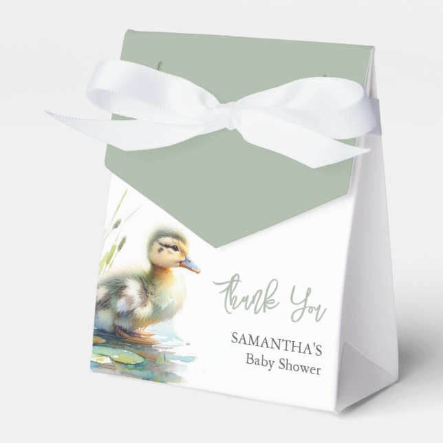 Gender Neutral Baby Shower Favour Boxes Duck Theme (Front Side)