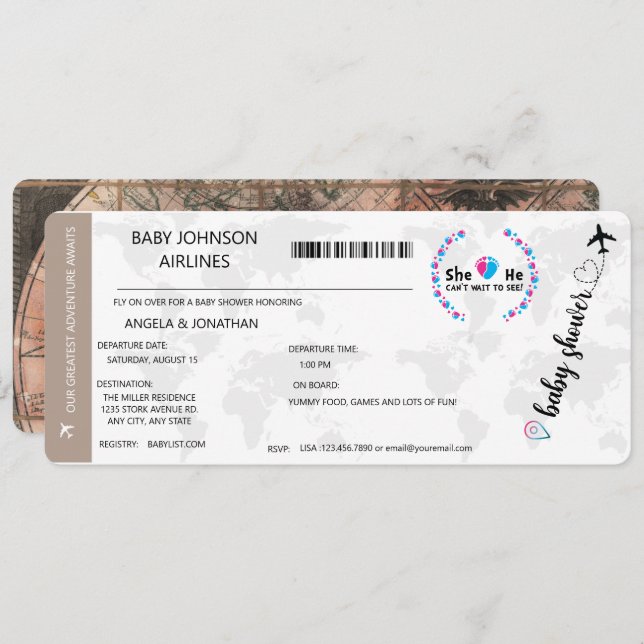 Gender Neutral Baby Shower | Gender Reveal Invitation (Front/Back)