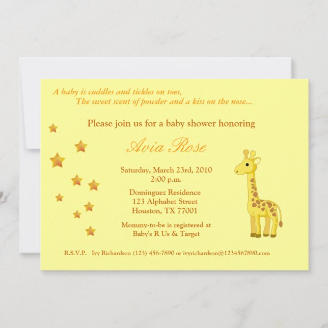 Gender Neutral Baby Shower Invitation (Front)